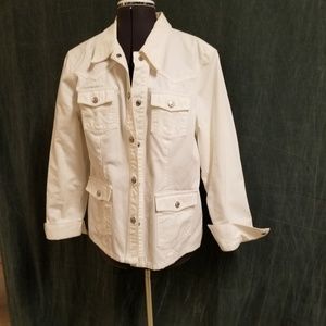 Gap white denim jacket, size XL